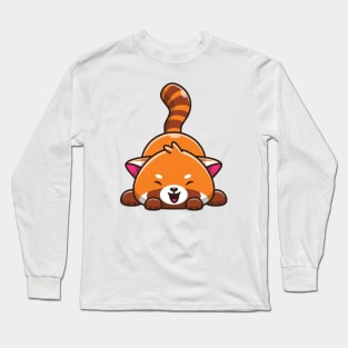 Cute Happy Red Panda Cartoon (2) Long Sleeve T-Shirt